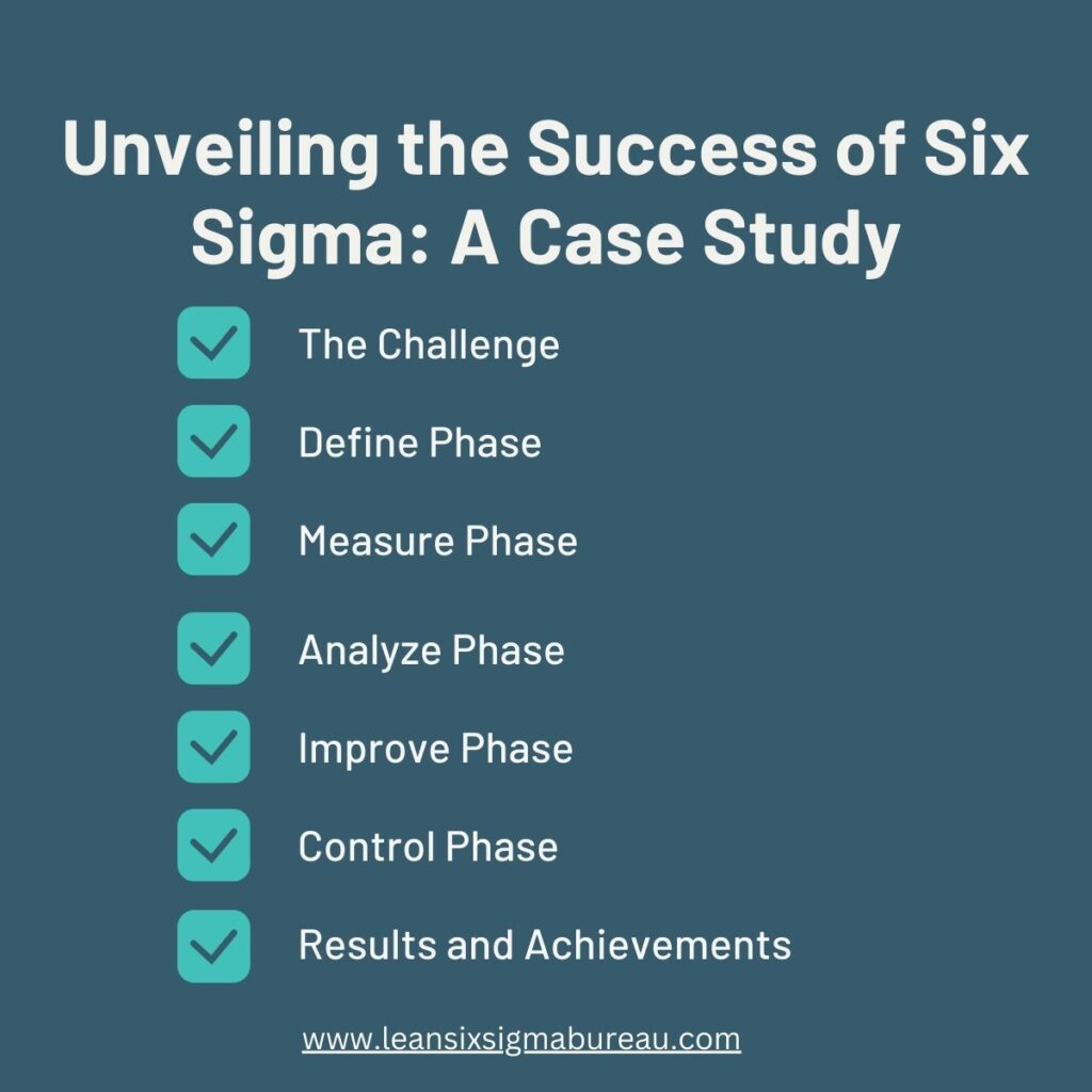 case study for six sigma in manufacturing
